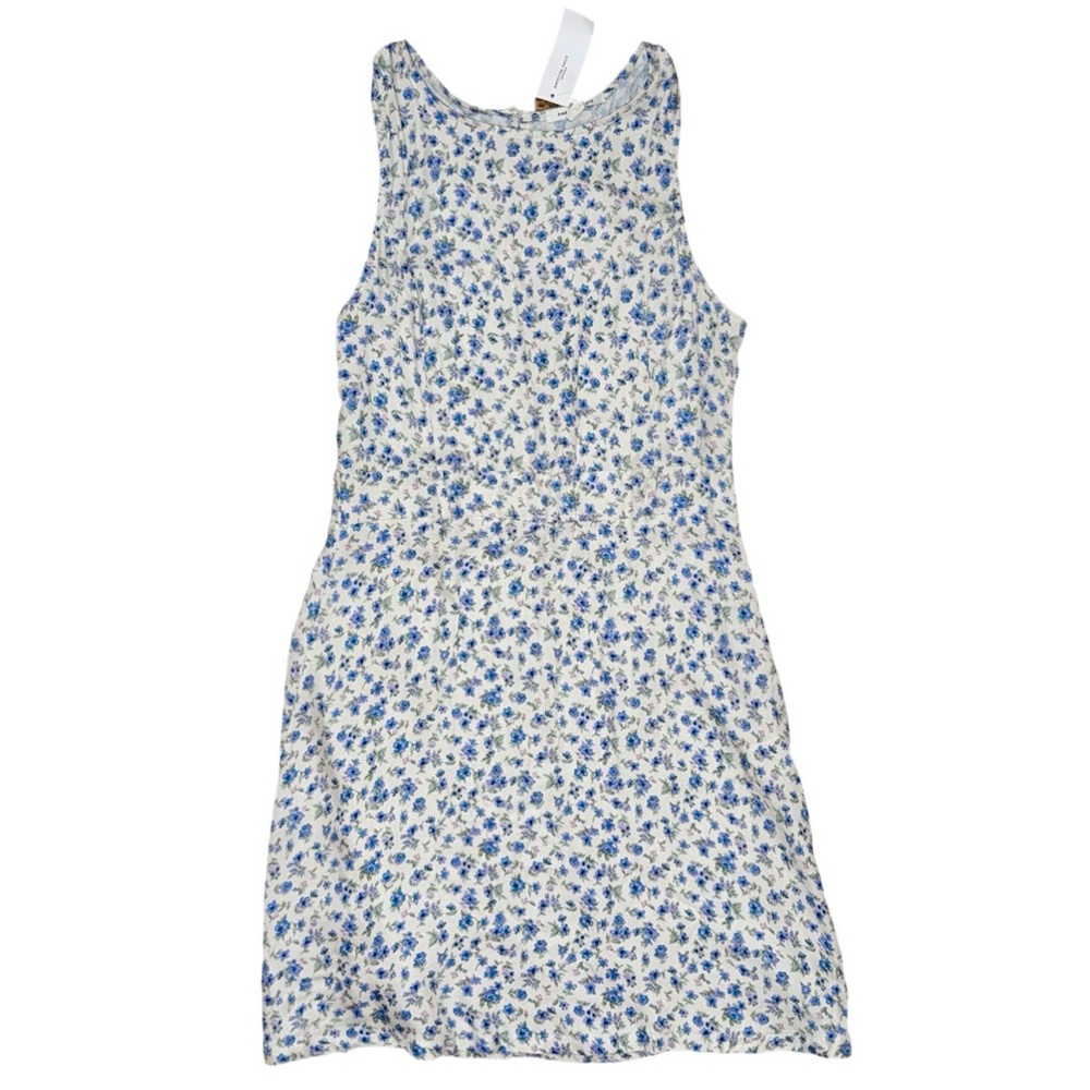American Eagle Outfitters Blue Ditsy Floral A Line Belted Dress Medium NWT